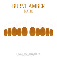 Burnt Amber orange brown French tip nails