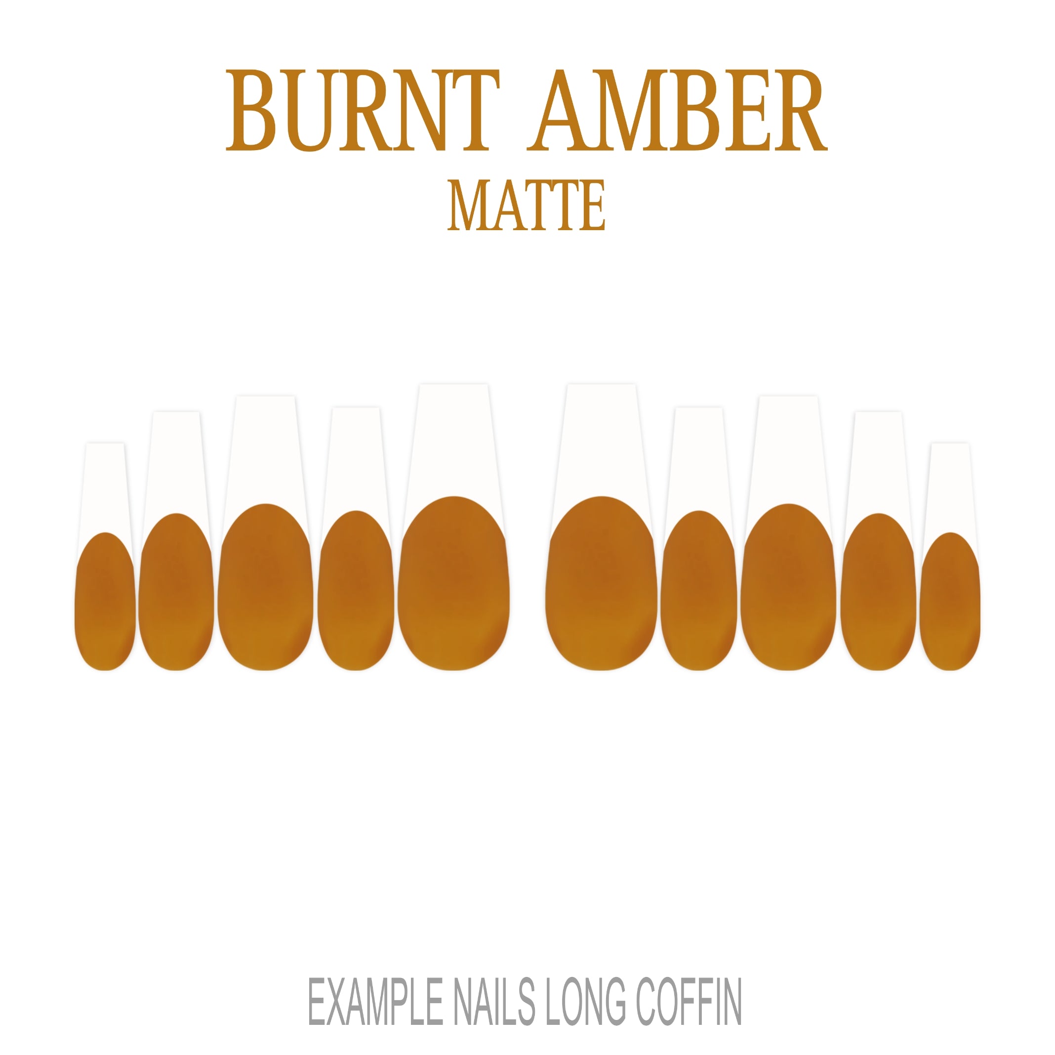 Burnt Amber orange brown French tip nails
