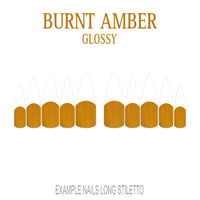 Burnt Amber orange brown French tip nails