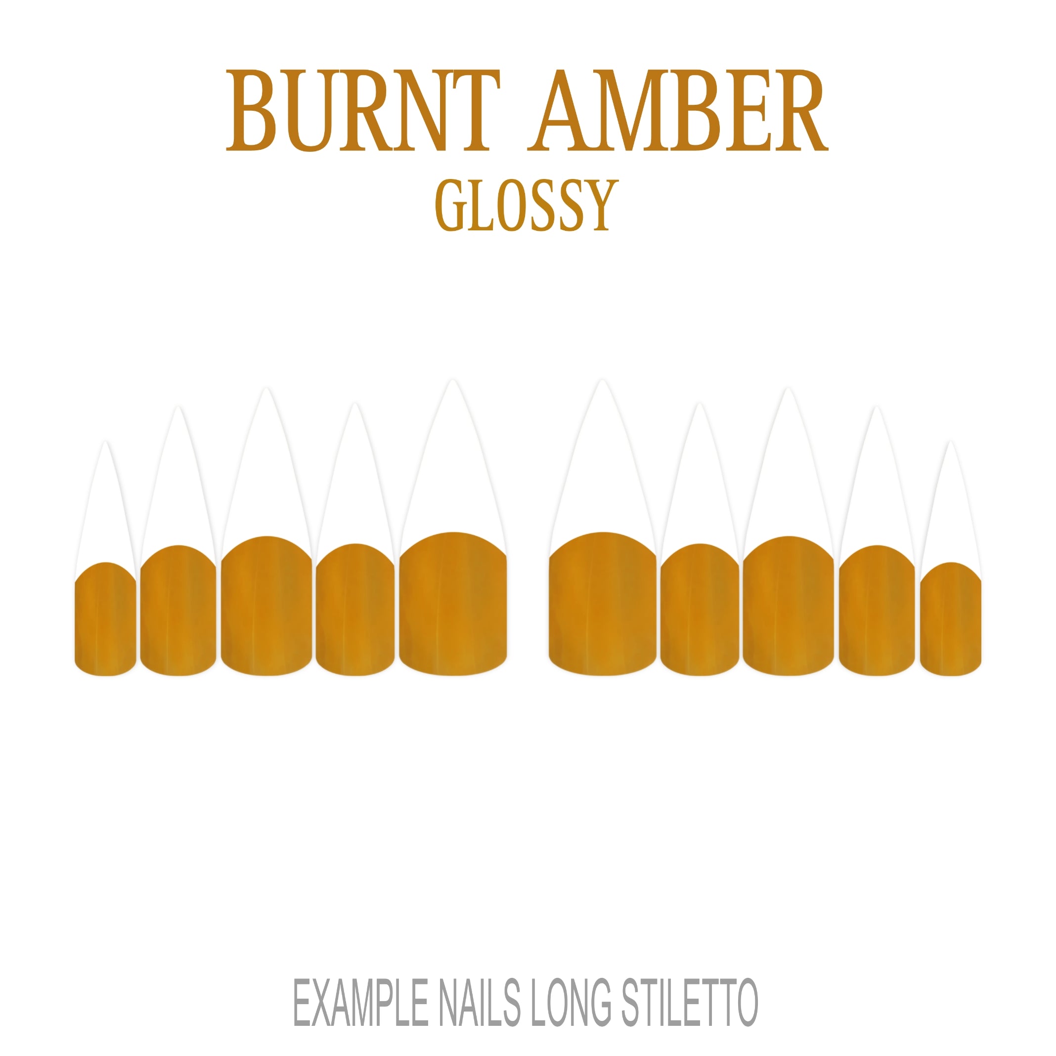 Burnt Amber orange brown French tip nails