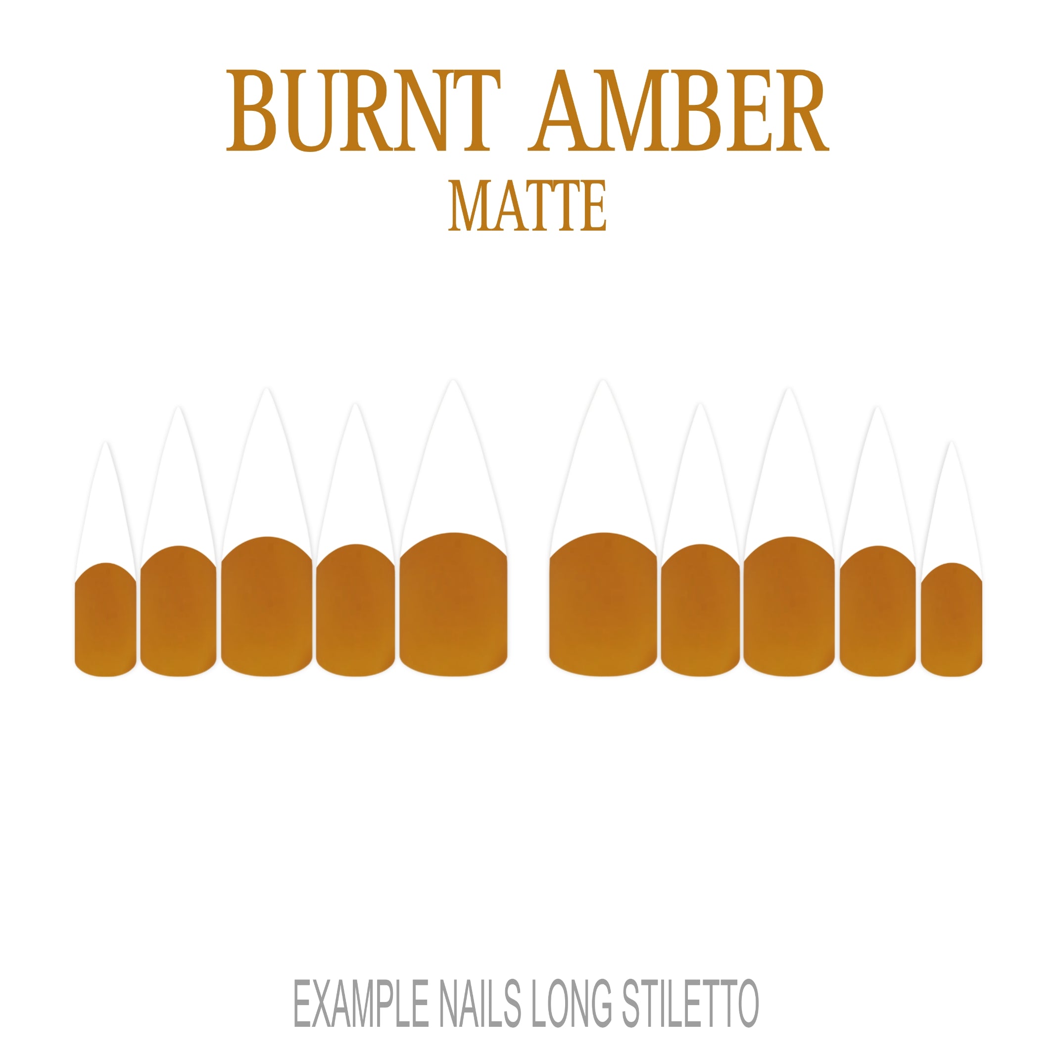 Burnt Amber orange brown French tip nails