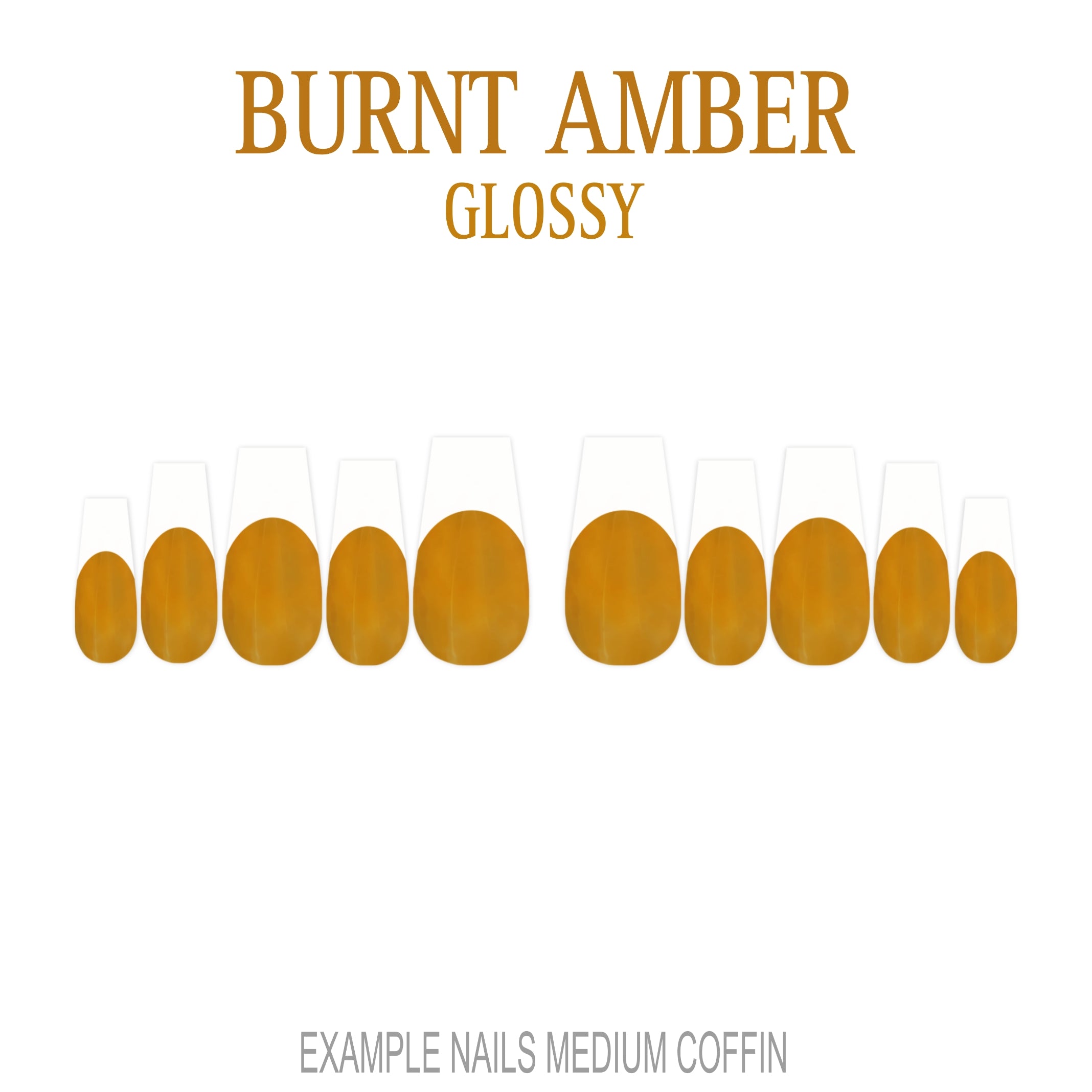 Burnt Amber orange brown French tip nails