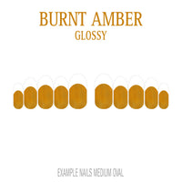 Burnt Amber orange brown French tip nails