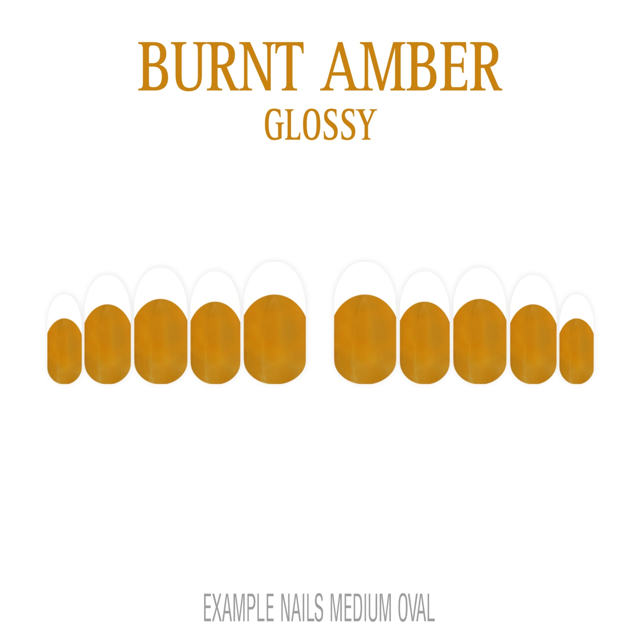Burnt Amber orange brown French tip nails