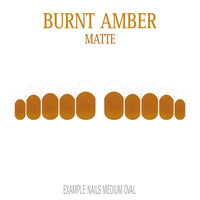 Burnt Amber orange brown French tip nails