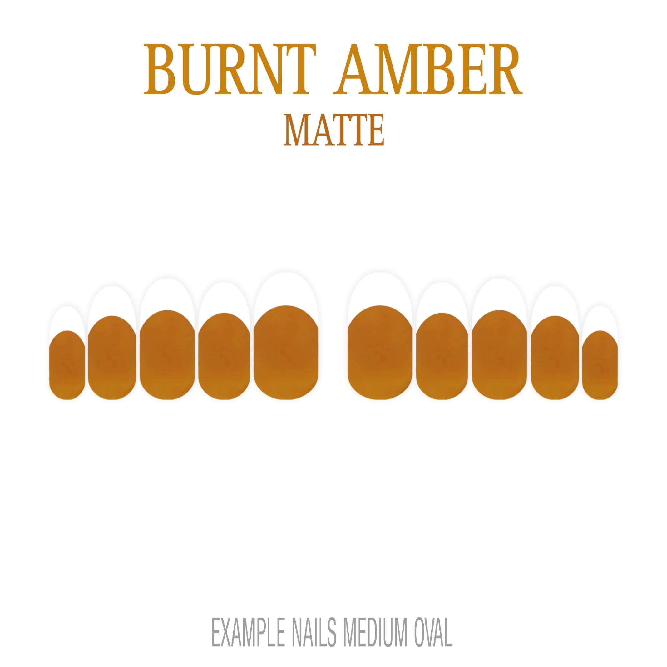 Burnt Amber orange brown French tip nails