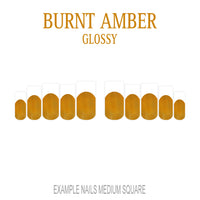 Burnt Amber orange brown French tip nails