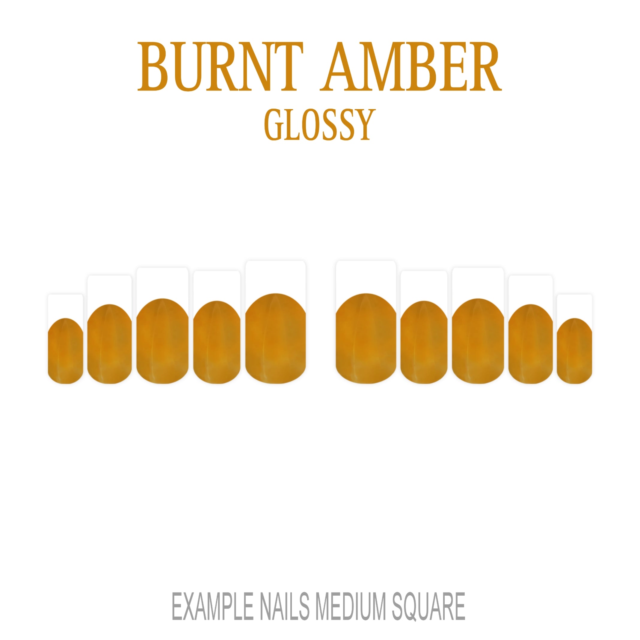 Burnt Amber orange brown French tip nails