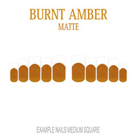 Burnt Amber orange brown French tip nails