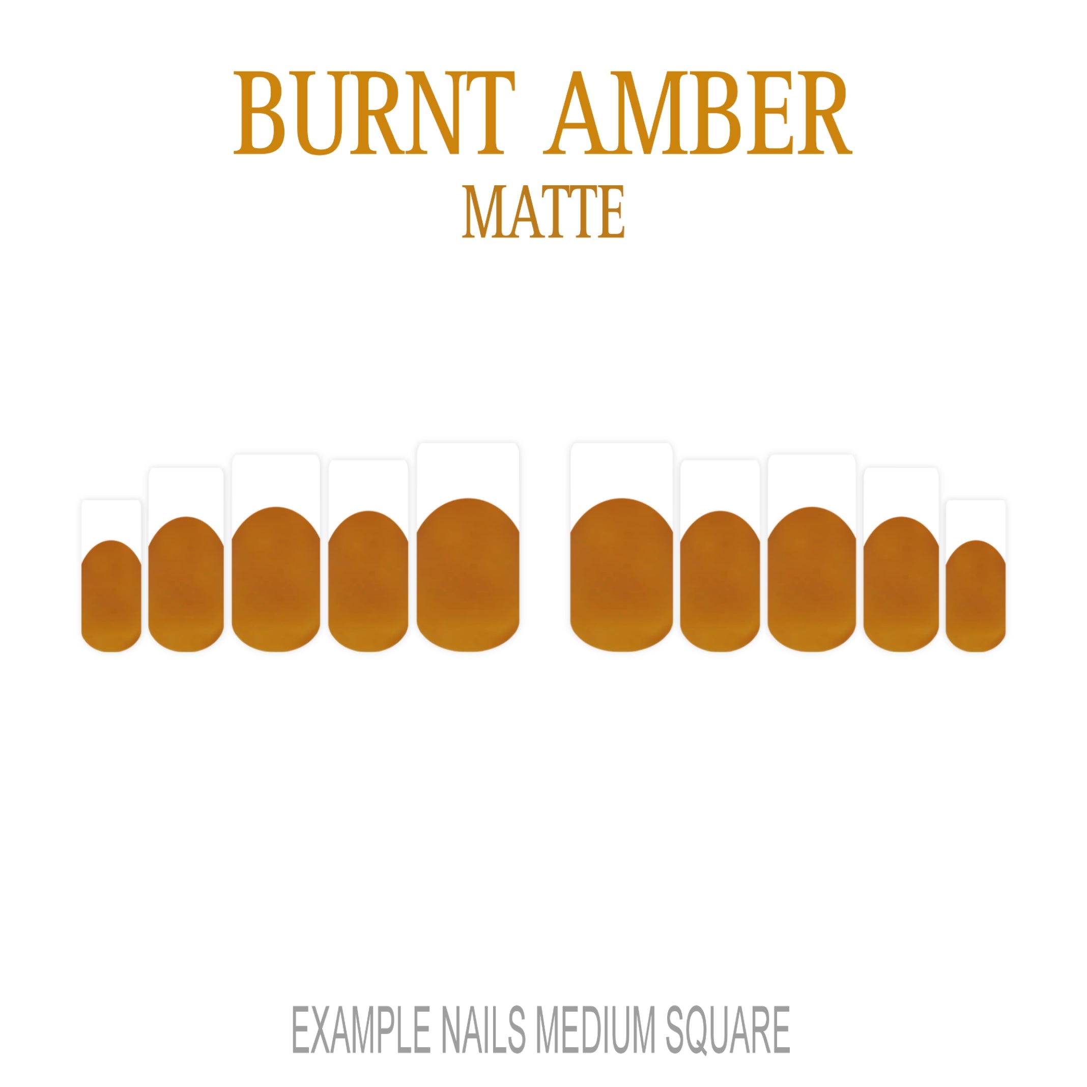 Burnt Amber orange brown French tip nails