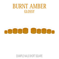 Burnt Amber orange brown French tip nails
