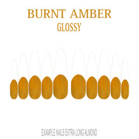 Burnt Amber orange brown French tip nails