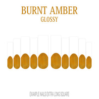 Burnt Amber orange brown French tip nails