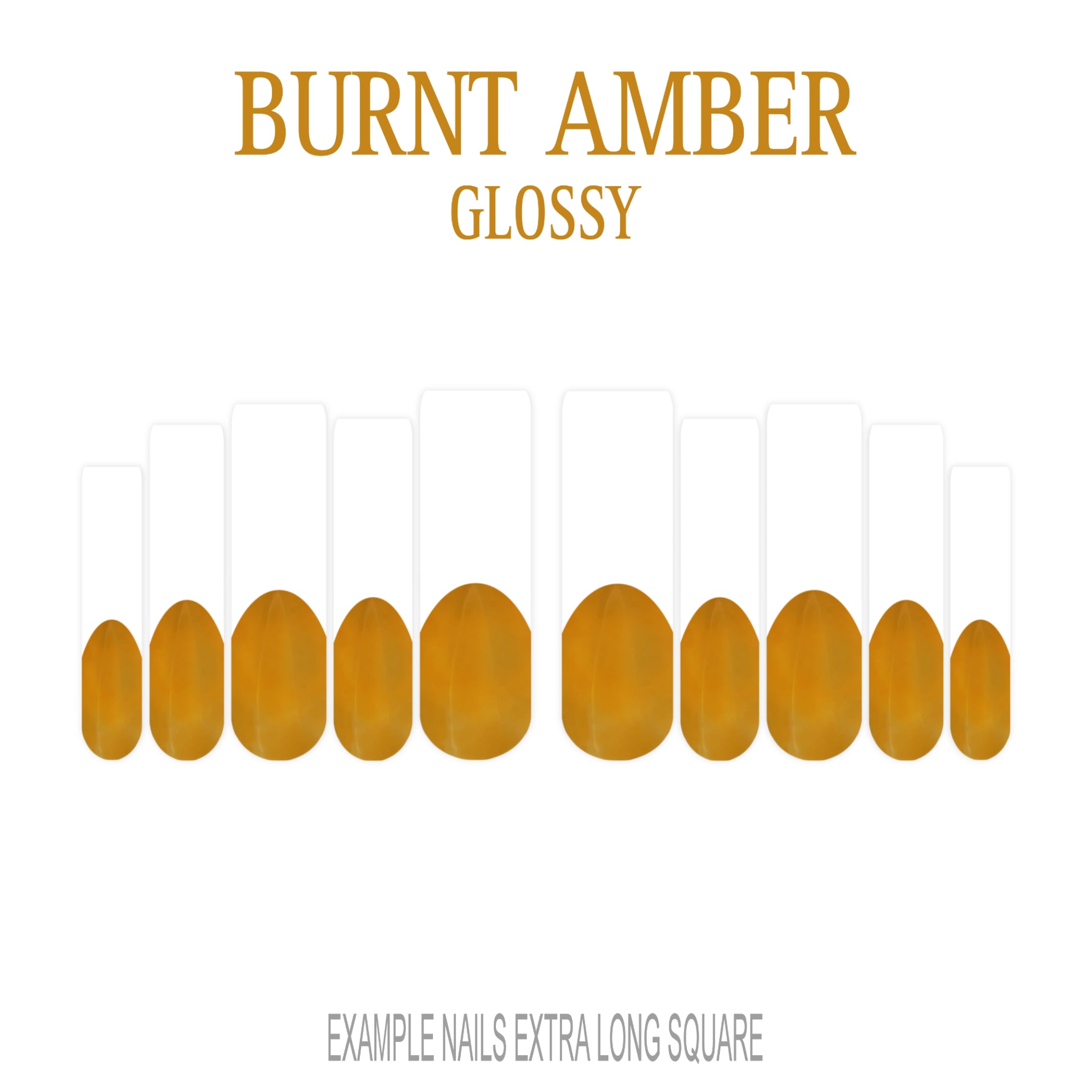 Burnt Amber orange brown French tip nails