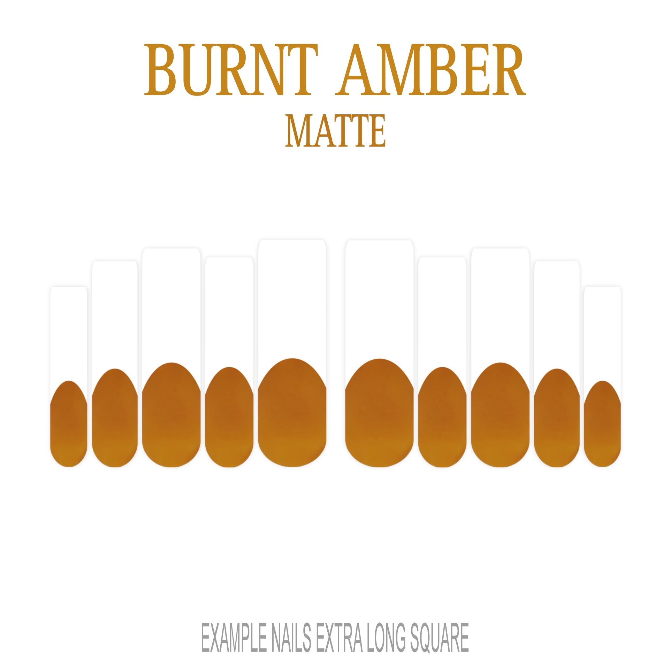 Burnt Amber orange brown French tip nails