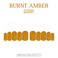 Burnt Amber orange brown French tip nails