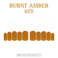 Burnt Amber orange brown French tip nails