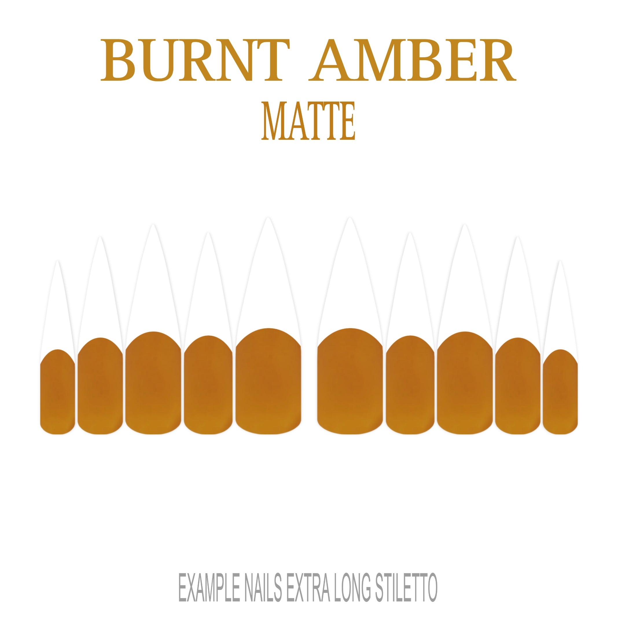 Burnt Amber orange brown French tip nails