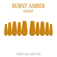 Burnt Amber orange brown press-on nails