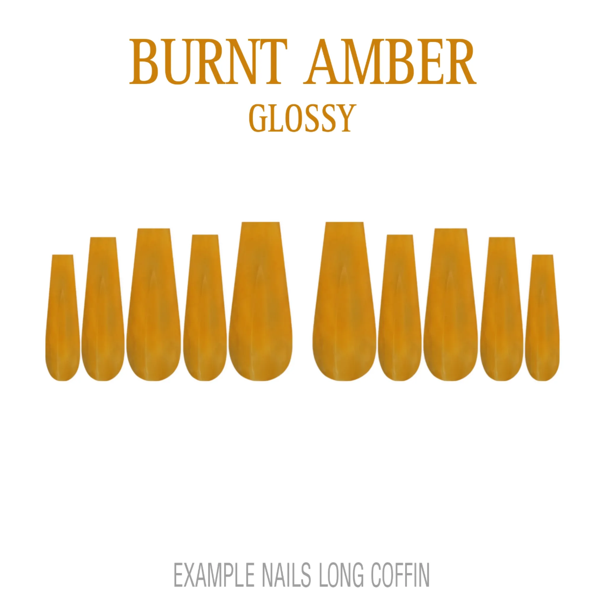 Burnt Amber orange brown press-on nails
