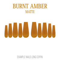 Burnt Amber orange brown press-on nails