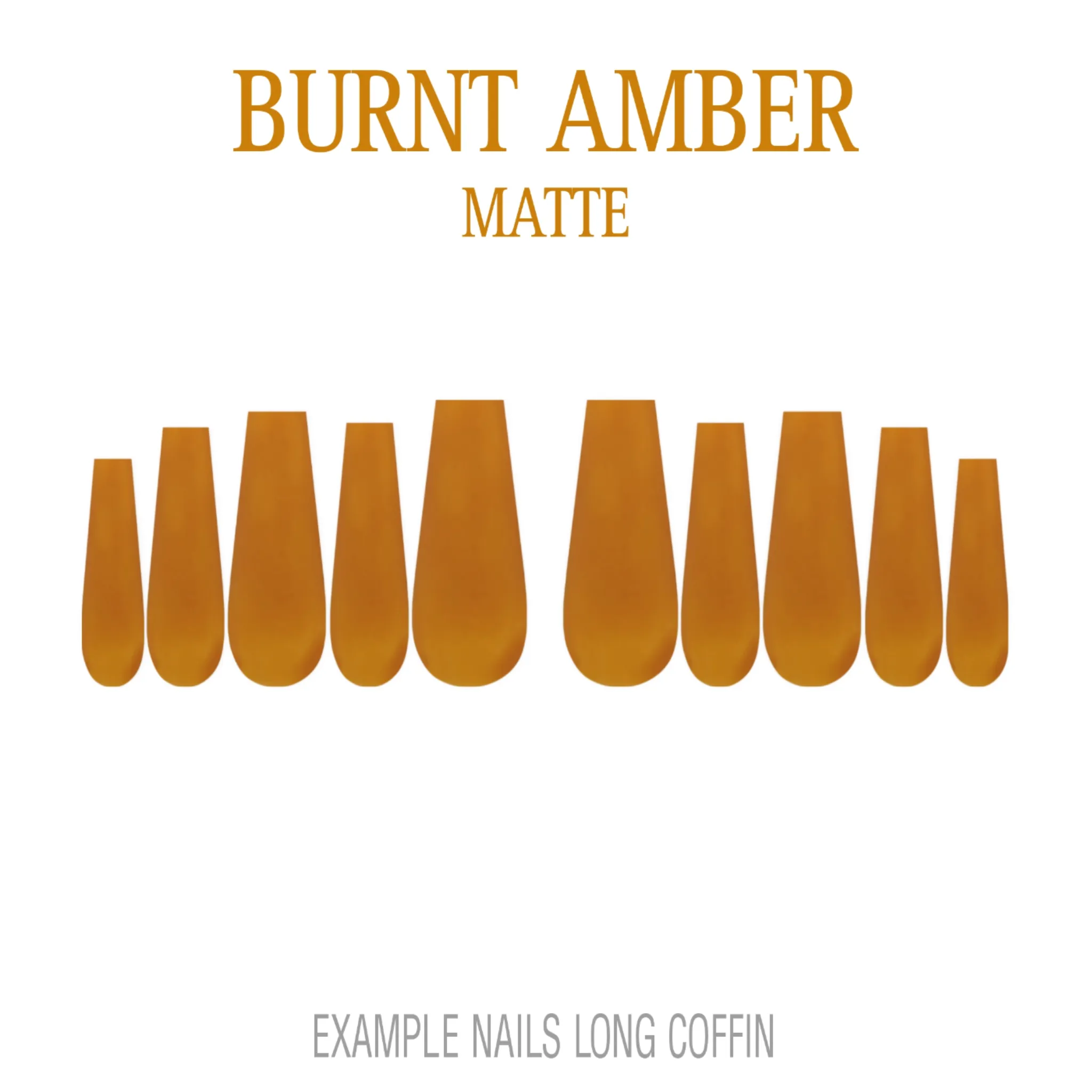 Burnt Amber orange brown press-on nails