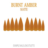 Burnt Amber orange brown press-on nails