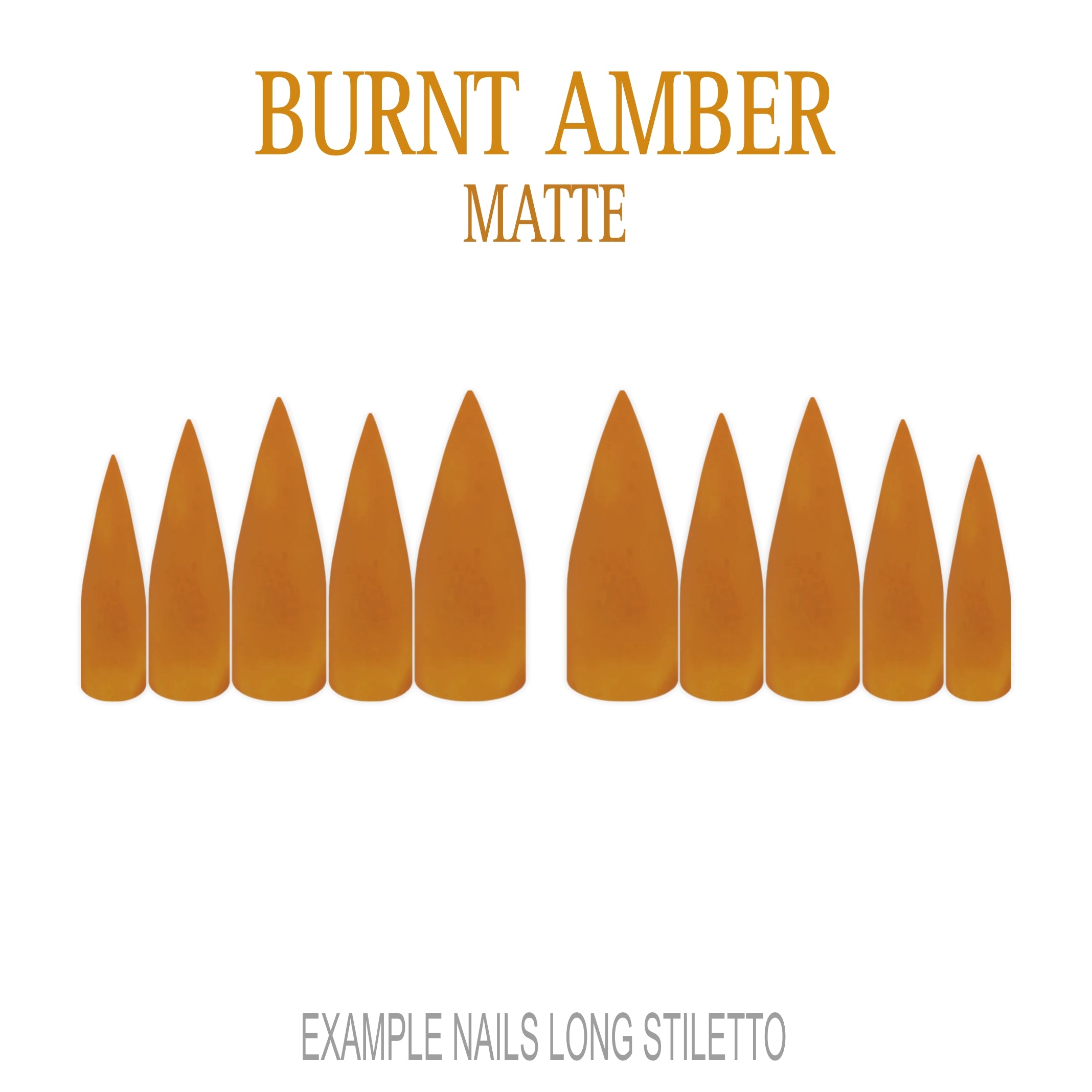 Burnt Amber orange brown press-on nails