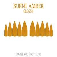 Burnt Amber orange brown press-on nails