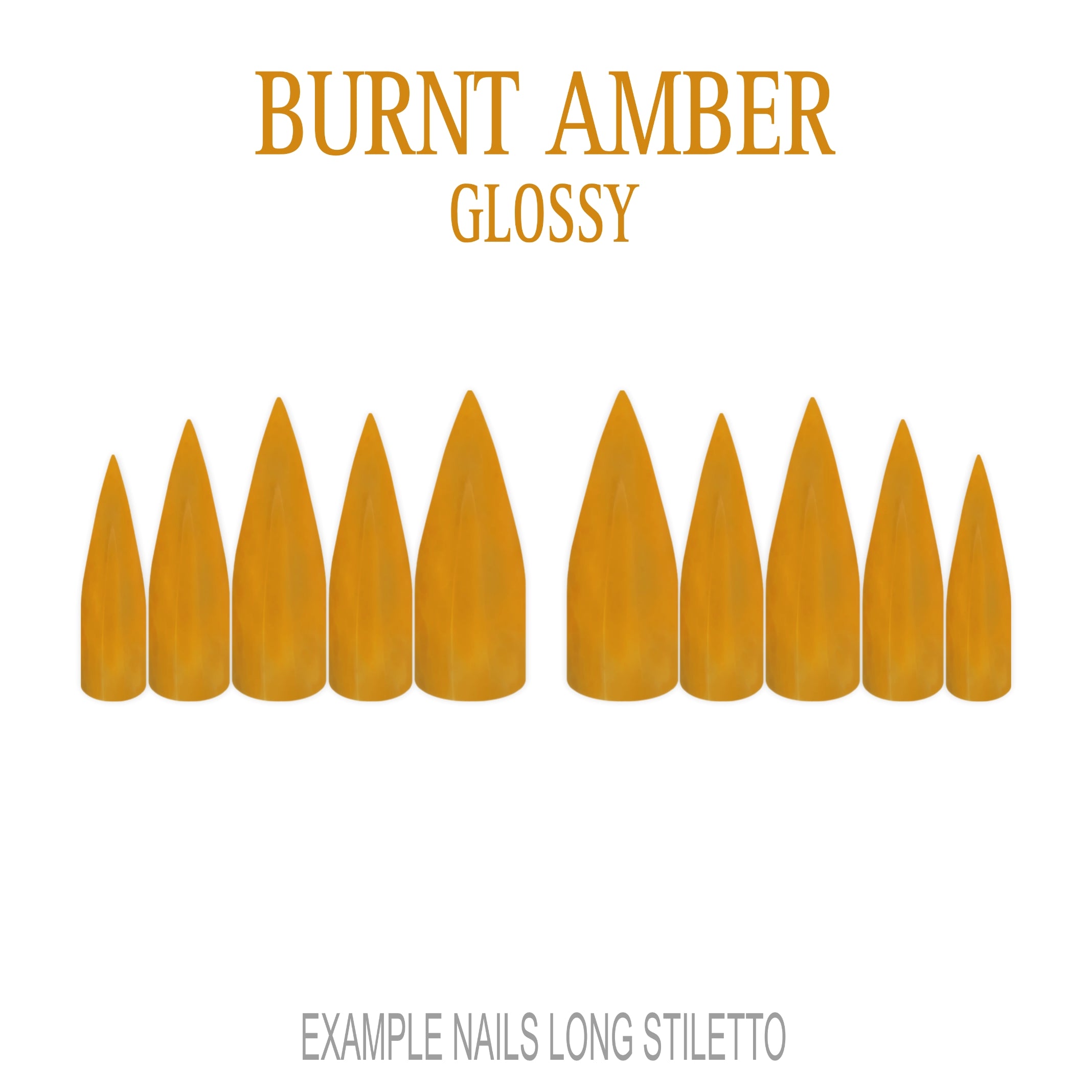 Burnt Amber orange brown press-on nails