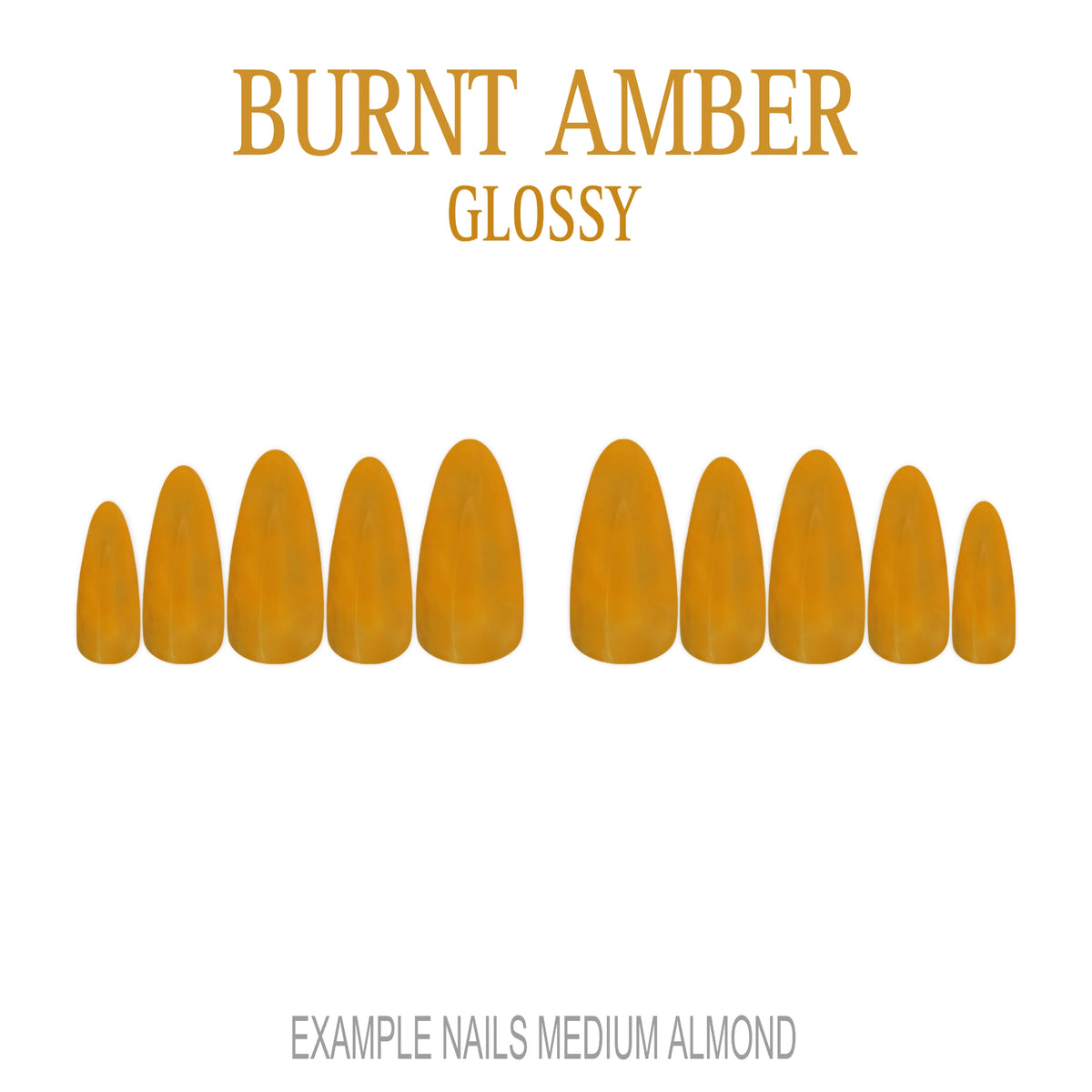 Burnt Amber orange brown press-on nails