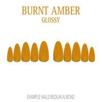Burnt Amber orange brown press-on nails