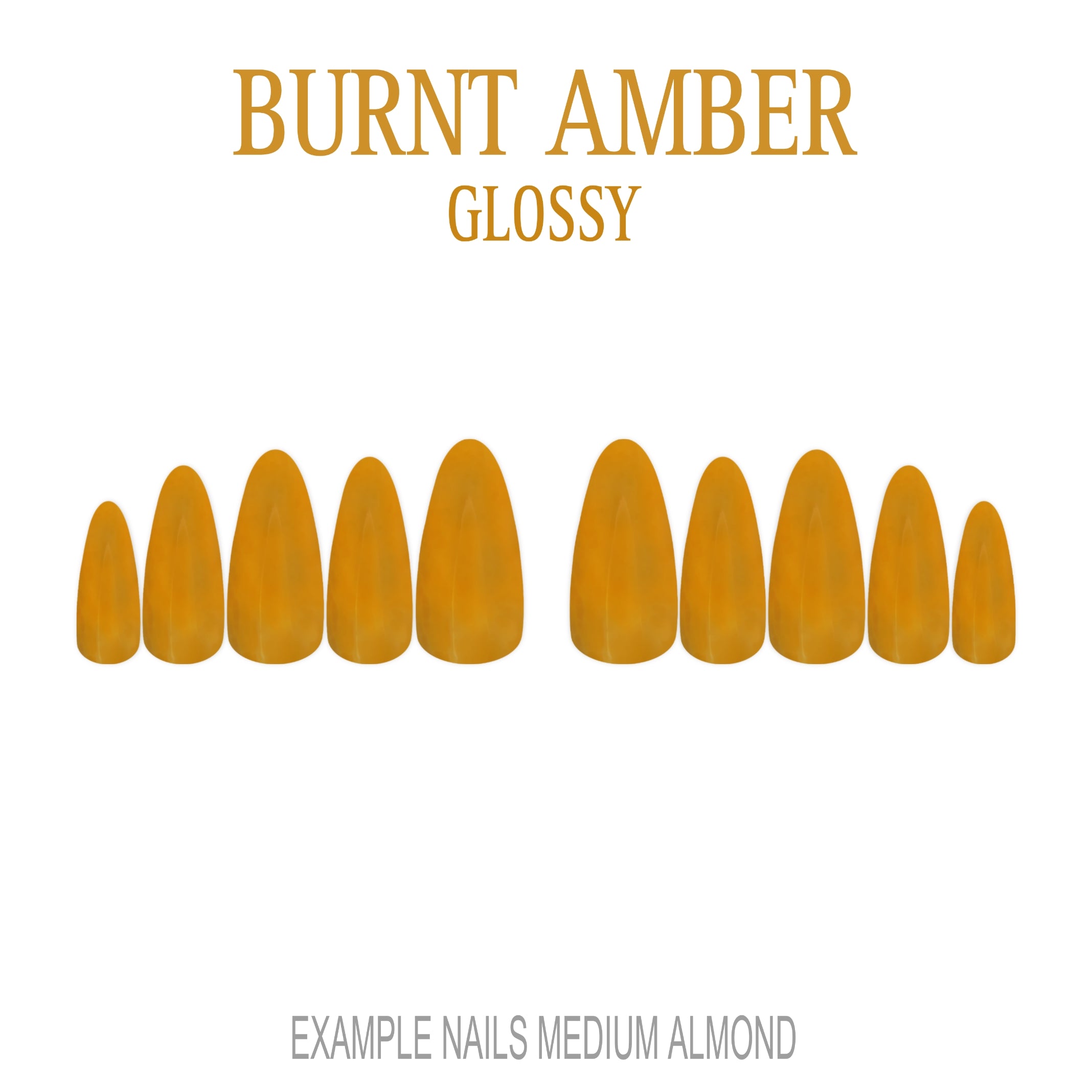 Burnt Amber orange brown press-on nails