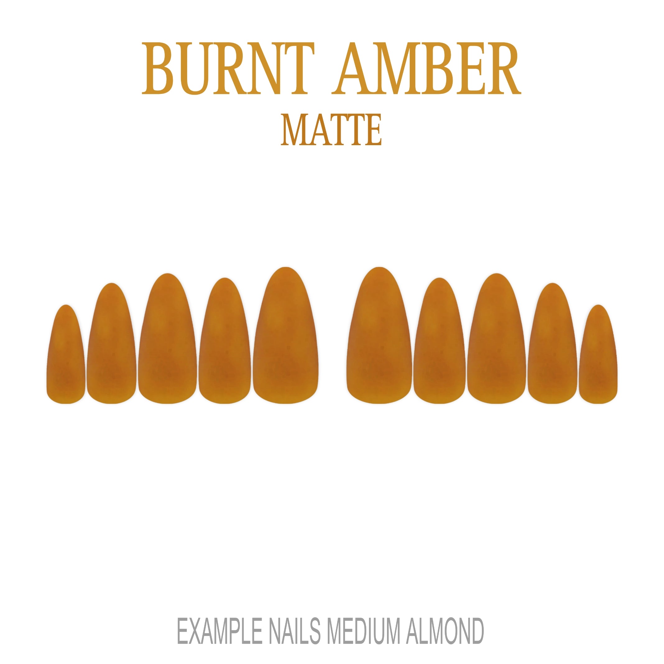 Burnt Amber orange brown press-on nails