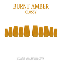 Burnt Amber orange brown press-on nails