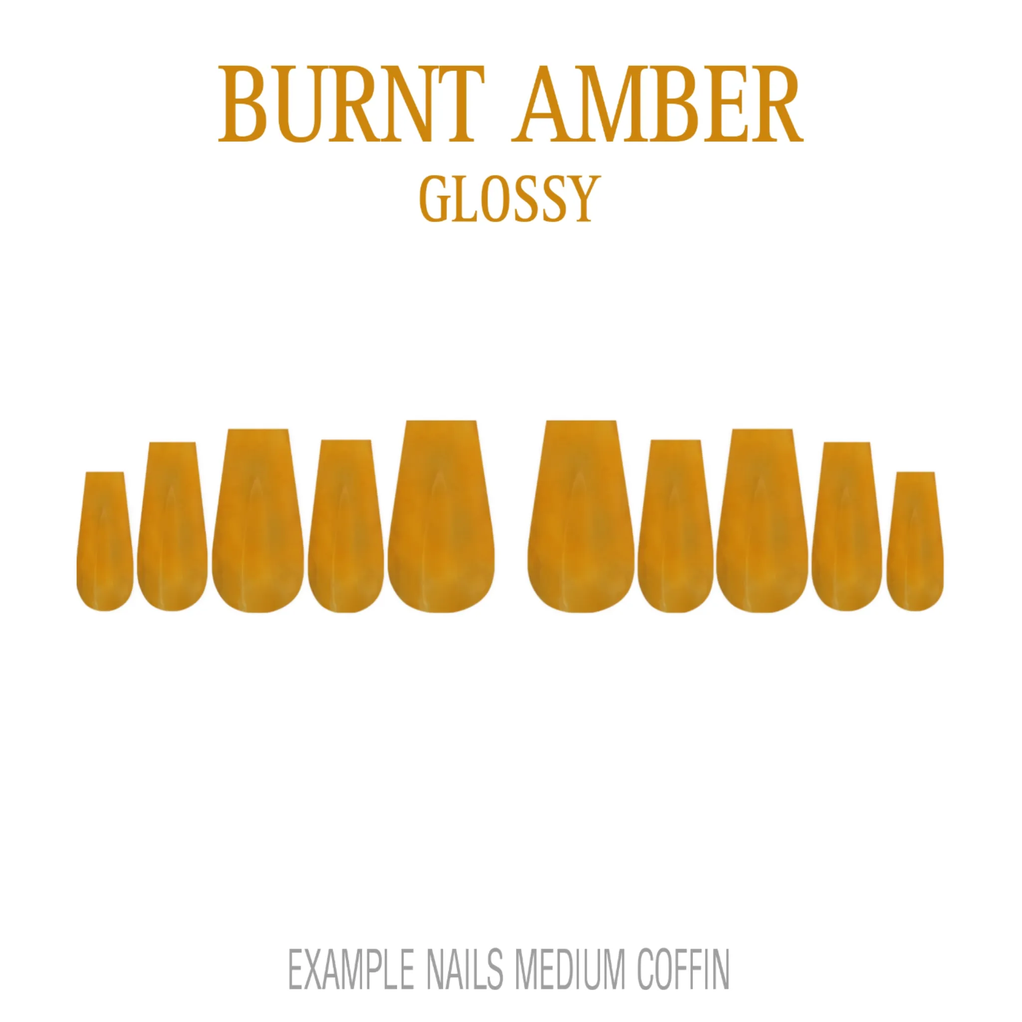 Burnt Amber orange brown press-on nails