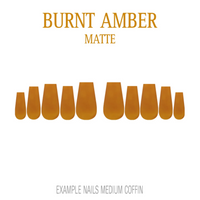 Burnt Amber orange brown press-on nails