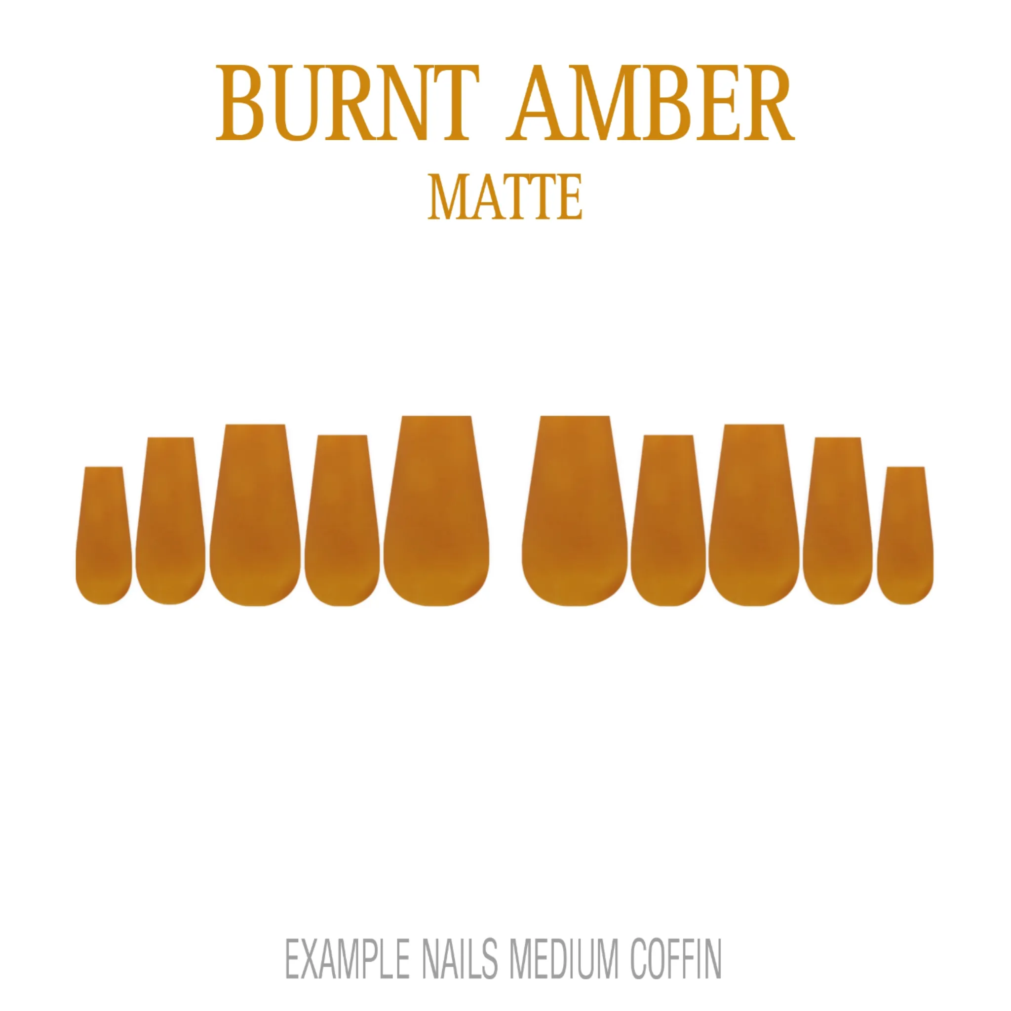 Burnt Amber orange brown press-on nails