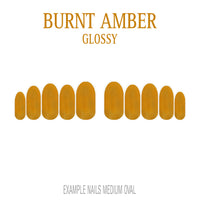 Burnt Amber orange brown press-on nails