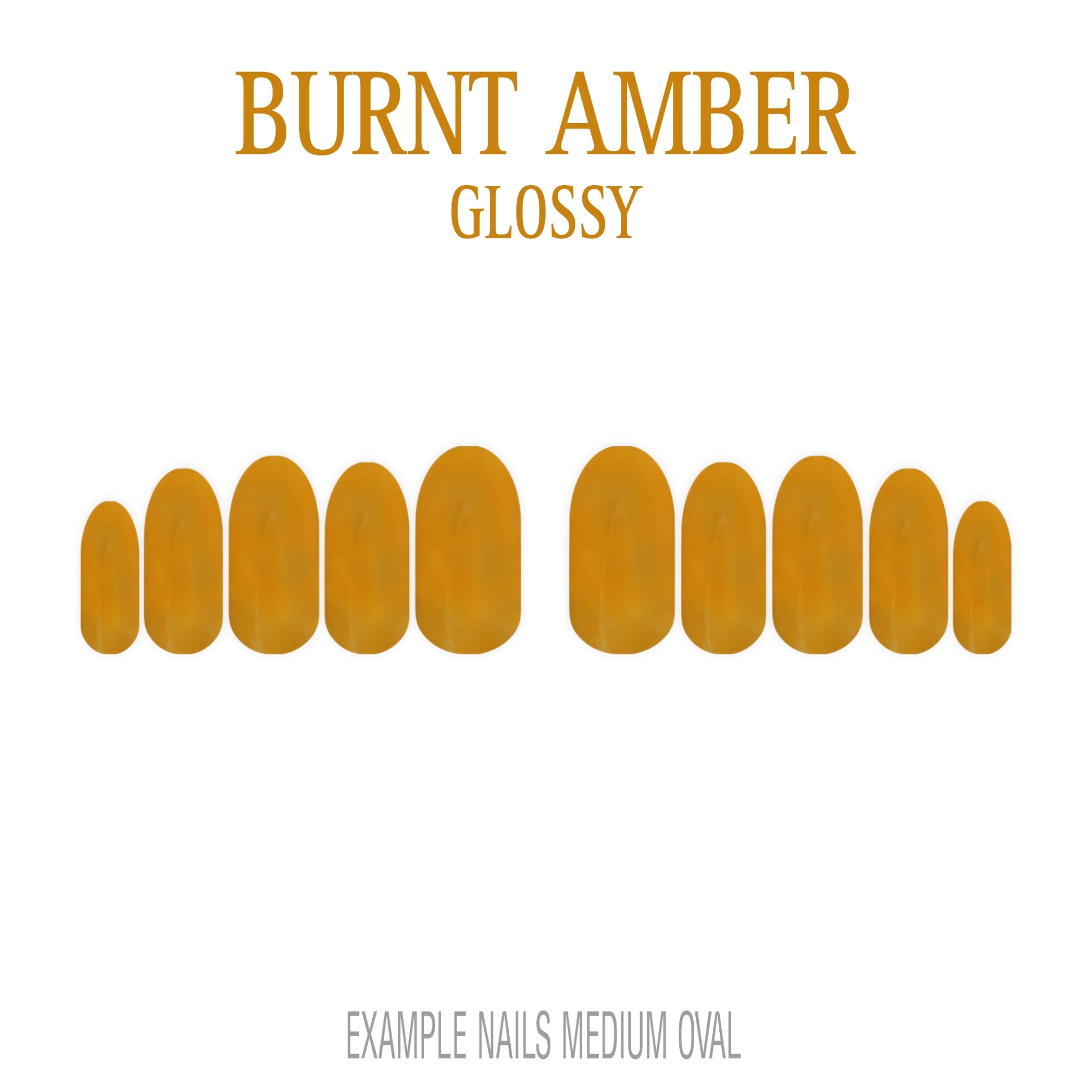 Burnt Amber orange brown press-on nails
