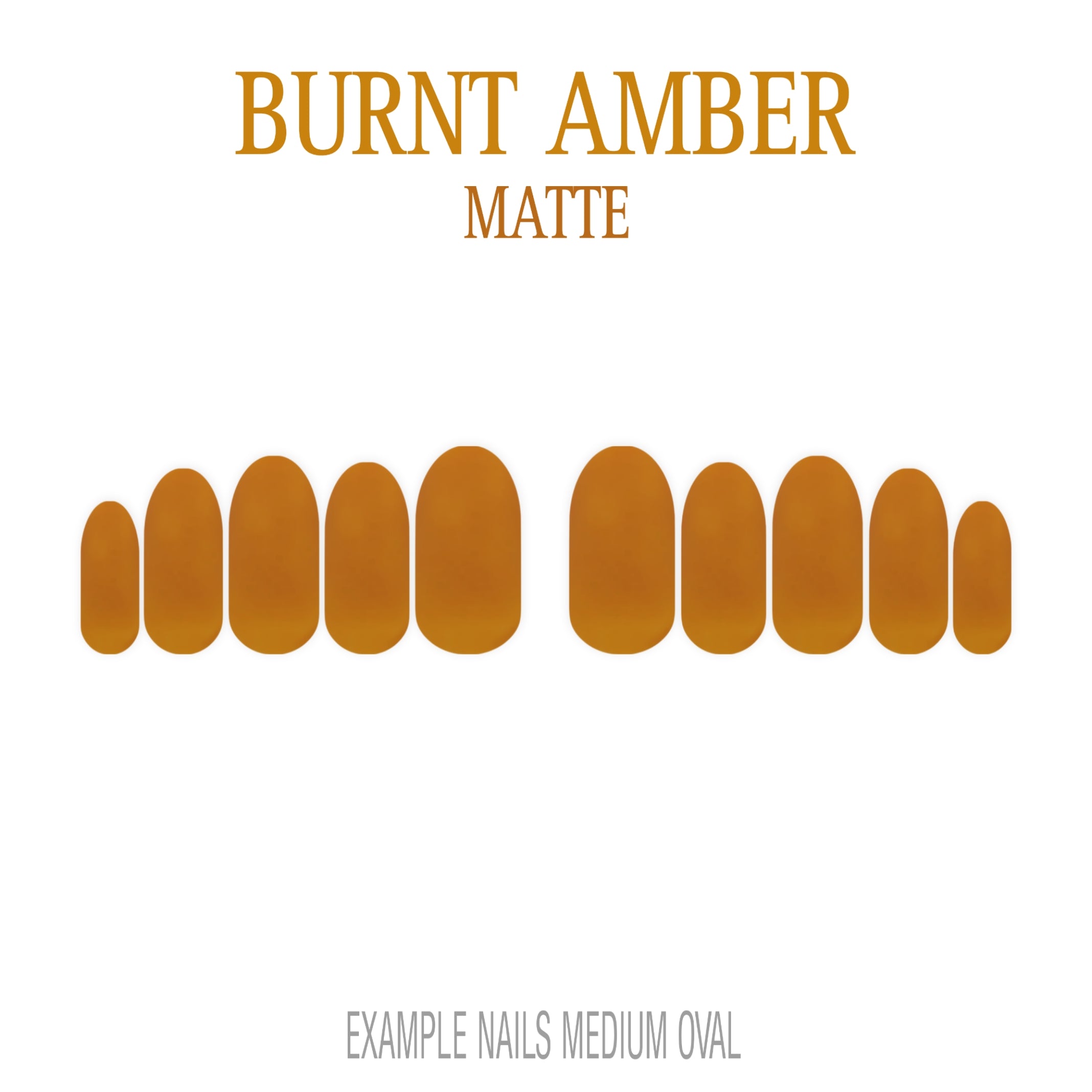 Burnt Amber orange brown press-on nails