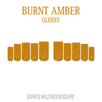 Burnt Amber orange brown press-on nails