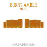Burnt Amber orange brown press-on nails