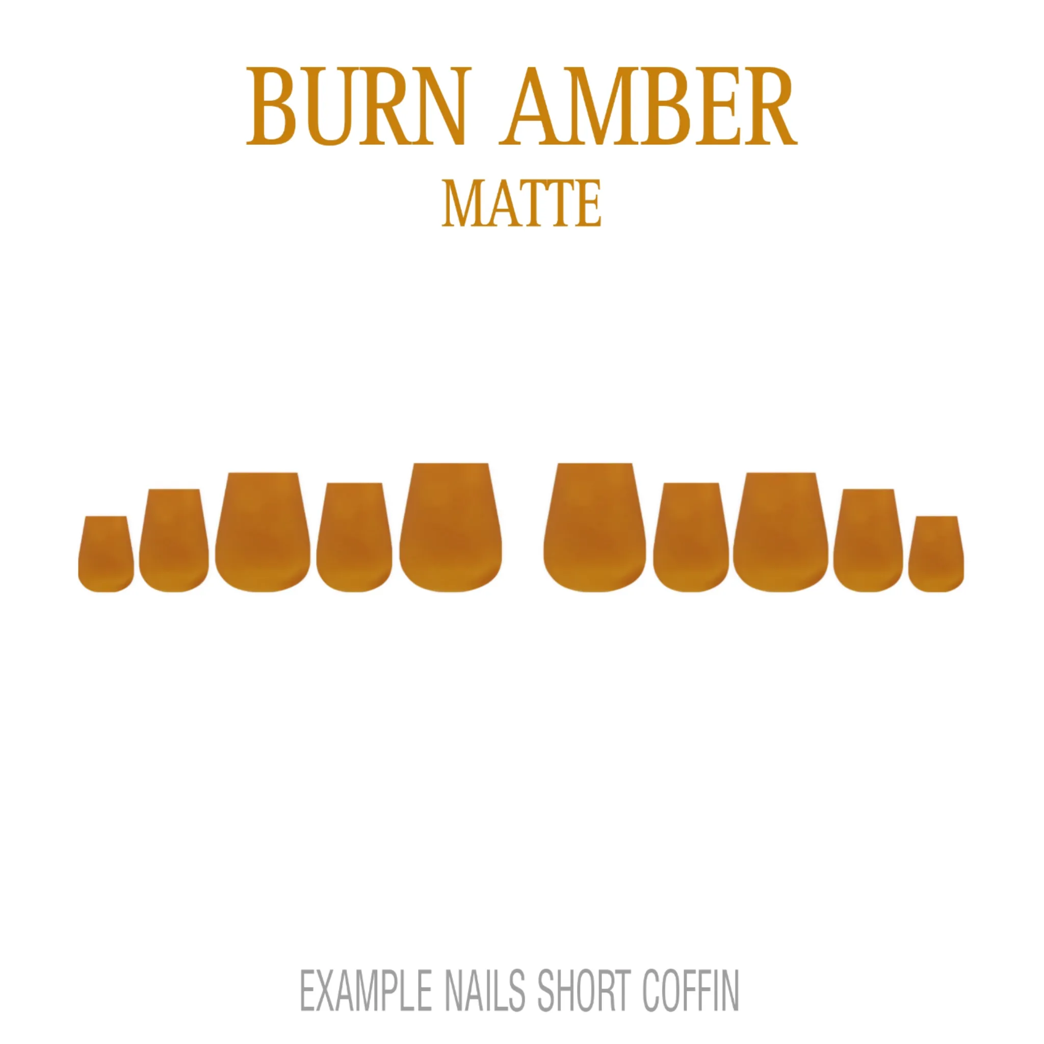 Burnt Amber orange brown press-on nails