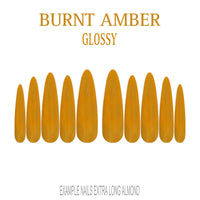Burnt Amber orange brown press-on nails