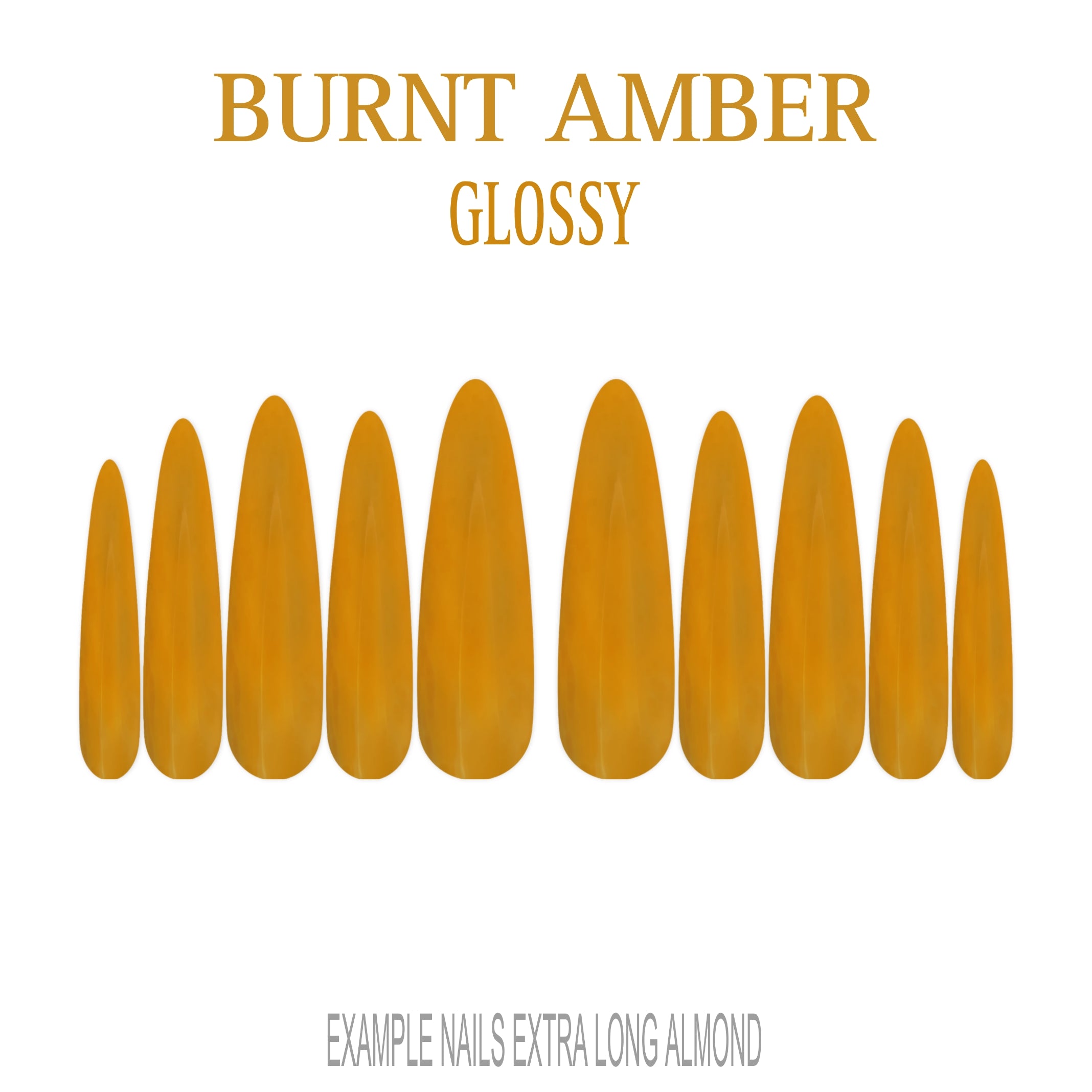Burnt Amber orange brown press-on nails