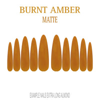 Burnt Amber orange brown press-on nails