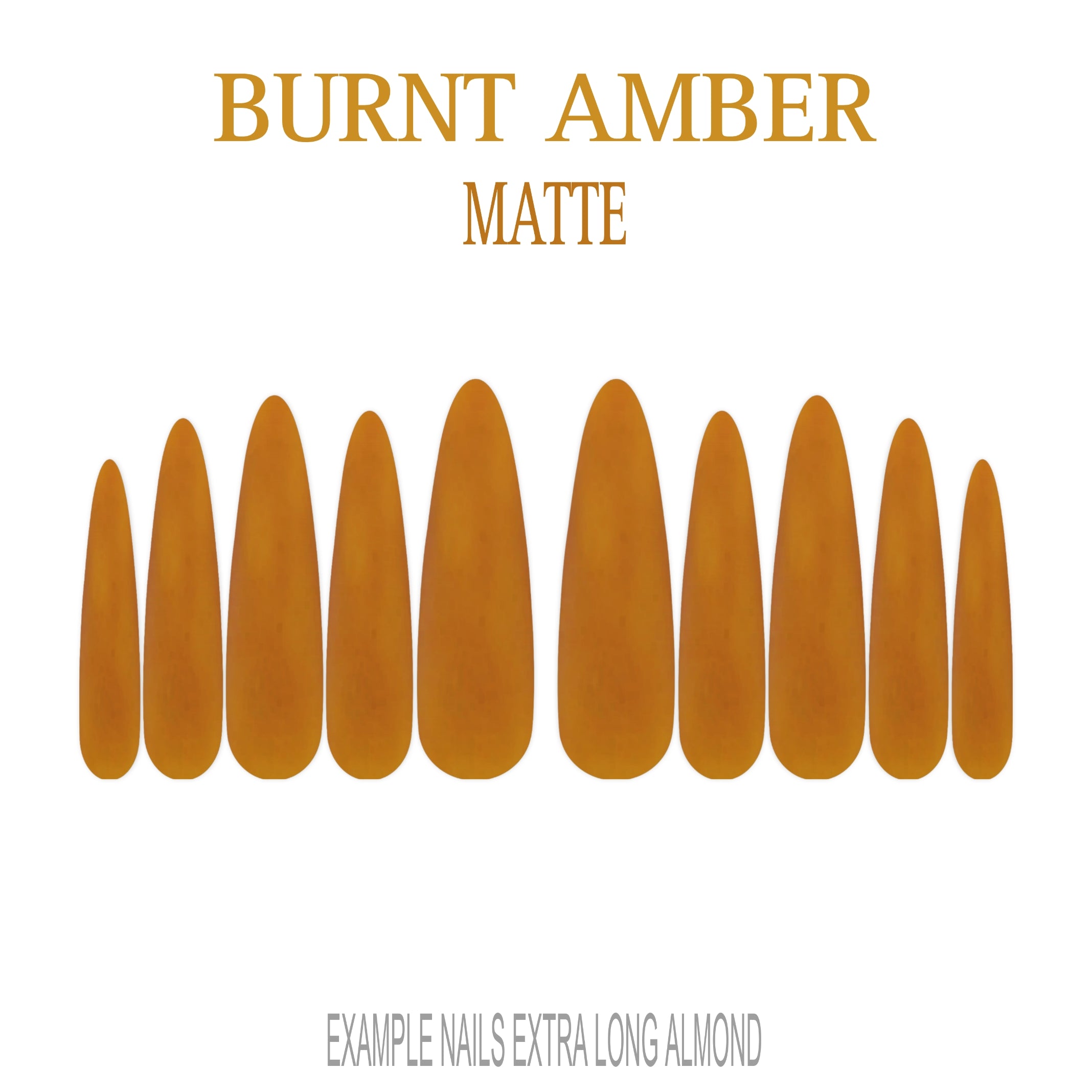 Burnt Amber orange brown press-on nails