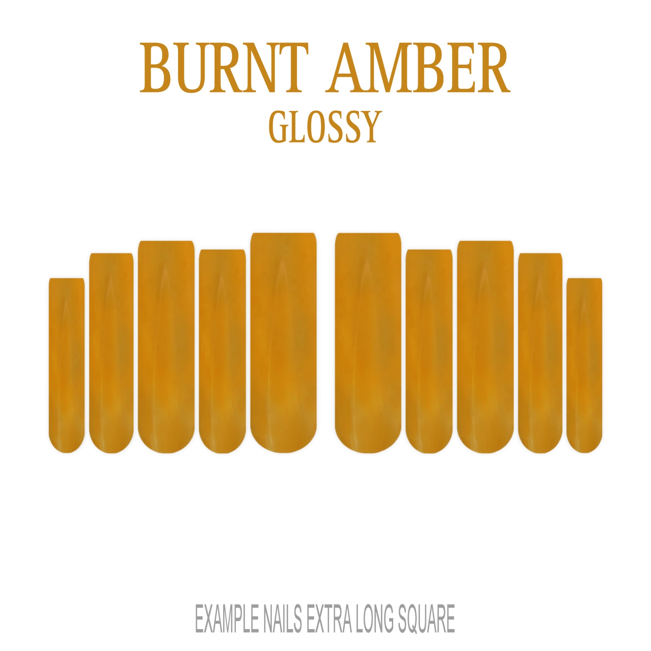 Burnt Amber orange brown press-on nails
