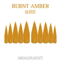 Burnt Amber orange brown press-on nails